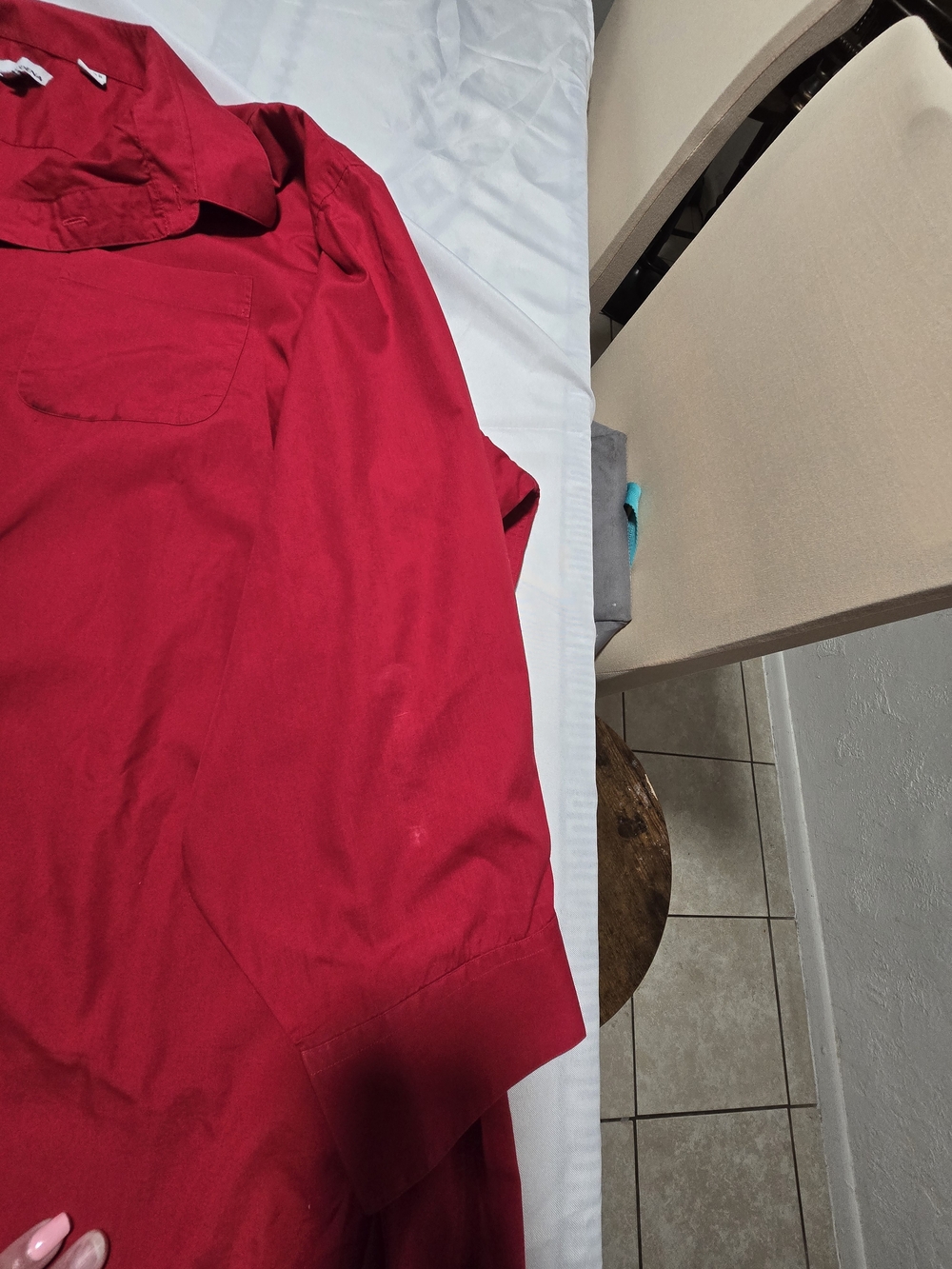 Men Red Button Down - Picture 4 of 5